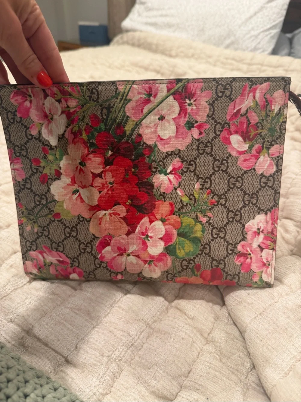 Gucci Pink Interior Leather Tag with Black Lining